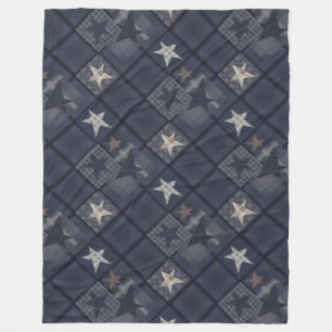Denim, denim, blauw, lappendeken fleece deken