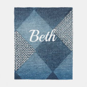 Denim-design personaliseren fleece deken (Voorkant)