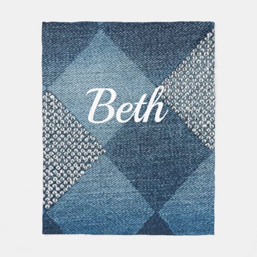 Denim-design personaliseren fleece deken (Voorkant)