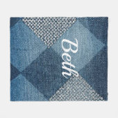 Denim-design personaliseren fleece deken (Voorkant (Horizontaal))