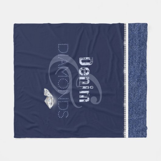 Denim & diamanten fleece deken (Voorkant (Horizontaal))
