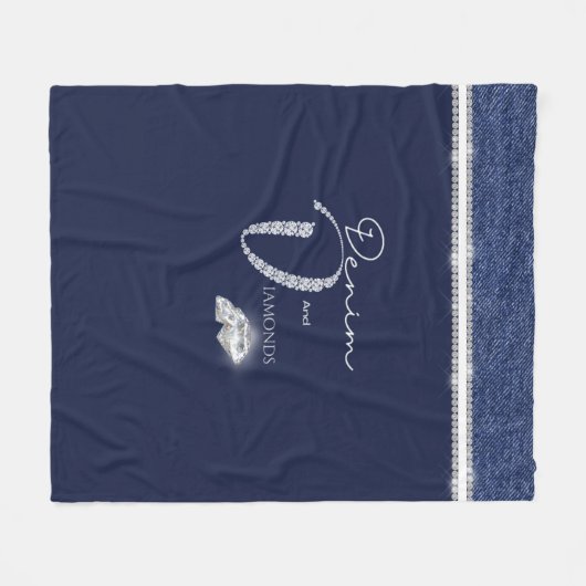 Denim & diamanten fleece deken (Voorkant (Horizontaal))