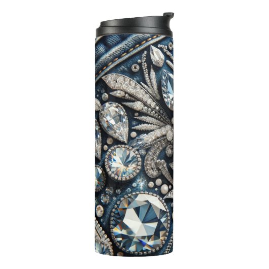 Denim & Diamanten Glam Bling Thermosbeker (Gedraaid links)