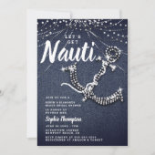 Denim Diamond Anchor Beach Lights Vrijgezellenfees Kaart (Voorkant)