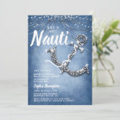 Denim Diamond Anchor Ocean Beach Vrijgezellenfeest Kaart (Staand voorkant)