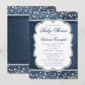 Denim Diamond Baby Shower Uitnodigingen (Voorkant / Achterkant)