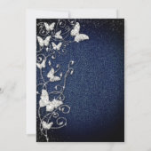 Denim Diamond Bling Vines Butterfly Birthday Kaart (Achterkant)