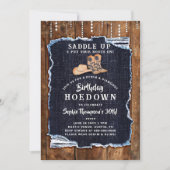 Denim Diamond Cowgirl Chic Rustic Hoedown Verjaard Kaart (Voorkant)