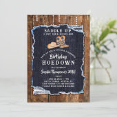 Denim Diamond Cowgirl Chic Rustic Hoedown Verjaard Kaart (Staand voorkant)