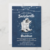 Denim Diamond Cowgirl Pet Laarzen Chic Bachelorett Kaart (Voorkant)