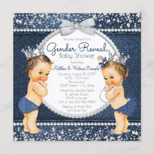 Denim Diamond geslacht bekendmaking baby shower ui Kaart