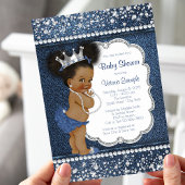 Denim Diamond Girls African American Baby shower Kaart