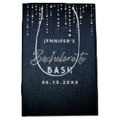 Denim Diamond Glitter Dripping Classy Bachelorette Medium Cadeauzakje (Voorkant)