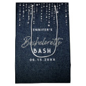 Denim Diamond Glitter Dripping Classy Bachelorette Medium Cadeauzakje (Achterkant)