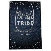 Denim Diamond Glitter Sprinkles Bachelorette Party Medium Cadeauzakje (Voorkant)
