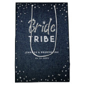 Denim Diamond Glitter Sprinkles Bachelorette Party Medium Cadeauzakje (Achterkant)