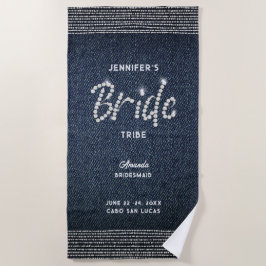 Denim Diamond Modern Bride Tribe Bachelorette Strandlaken