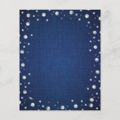 Denim Diamond Parels Trouwdouche Bedankkaart (Achterkant)