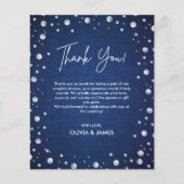 Denim Diamond Parels Trouwdouche Bedankkaart (Voorkant)