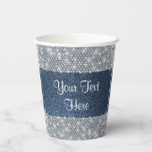 Denim Diamond Party Papieren bekers (Achterkant)