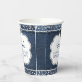 Denim Diamond verjaardagsfeestje papieren bekers (Links)