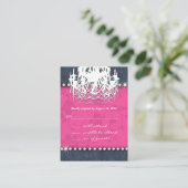 Denim Diamond Wedding Bloemen Roze Kroonluchter Re Informatiekaartje (Staand voorkant)