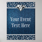 Denim Diamond Welkom Bord Poster (Voorkant)