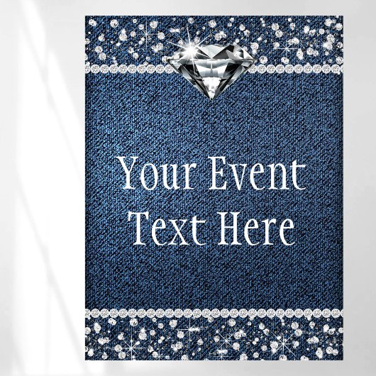 Denim Diamond Welkom Bord Poster