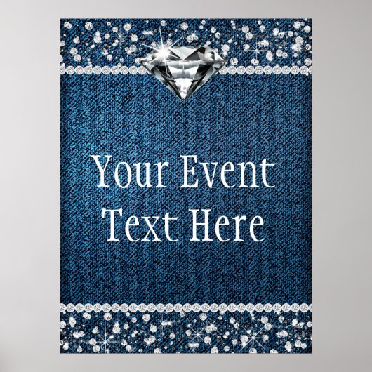 Denim Diamond Welkomstteken Poster (Voorkant)