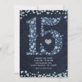 Denim & Diamonds 15 15e verjaardag Kaart (Achterkant)