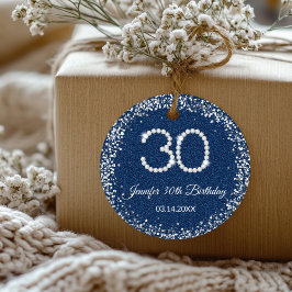 Denim Diamonds 30e verjaardag Bedankt Favor Tags Bedankjes Labels