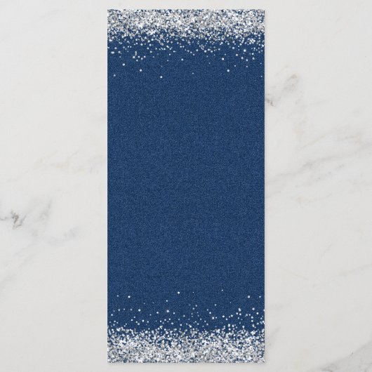 Denim & Diamonds 30th Birthday Dinner Flat Menu (Achterkant)