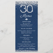 Denim & Diamonds 30th Birthday Dinner Flat Menu (Voorkant)