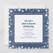 Denim Diamonds Afbeelding Foto Sweet 16 Invitation Kaart (Achterkant)