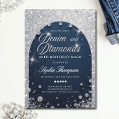 Denim Diamonds Arch Bling 30ste Verjaardagsfeest Kaart