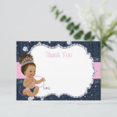 Denim & Diamonds Baby Shower Bedankkaart (Staand voorkant)