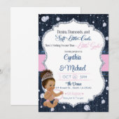 Denim & Diamonds Baby Shower Kaart (Voorkant / Achterkant)