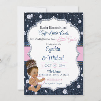 Denim & Diamonds Baby Shower Kaart