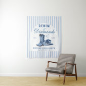 Denim Diamonds Bachelorette Achtergrond Cowgirl La Wandkleed (In situ)