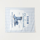 Denim Diamonds Bachelorette Achtergrond Cowgirl La Wandkleed (Voorkant (horizontaal))