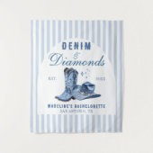 Denim Diamonds Bachelorette Achtergrond Cowgirl La Wandkleed (Voorkant)