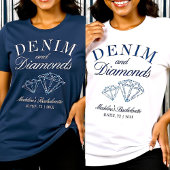 Denim Diamonds Bachelorette Party Blauw Custom Tri-Blend Shirt