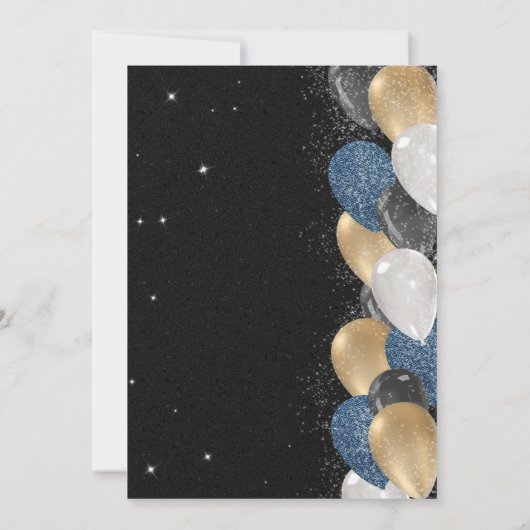 Denim Diamonds Ballonnen Arch Sweet 16 Verjaardag Kaart (Achterkant)