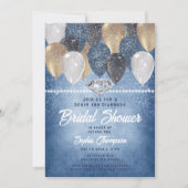 Denim Diamonds Ballons Arch Rustiek Vrijgezellenfe Kaart (Voorkant)