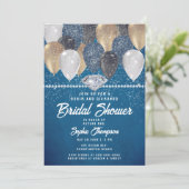 Denim Diamonds Ballons Glitter Blauwgroen Vrijgeze Kaart (Staand voorkant)