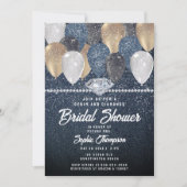 Denim Diamonds Balloon Arch Glitter Vrijgezellenfe Kaart (Voorkant)