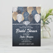 Denim Diamonds Balloon Arch Glitter Vrijgezellenfe Kaart (Staand voorkant)