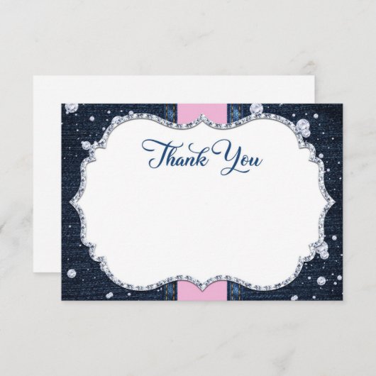 Denim & Diamonds  Bedankkaart (Voorkant / Achterkant)