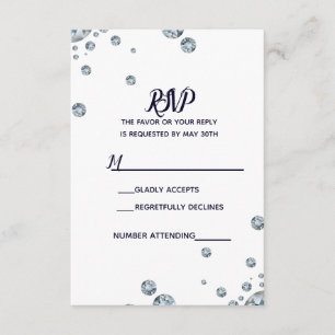 Denim & Diamonds Blauwe jeans bling glam RSVP Kaartje