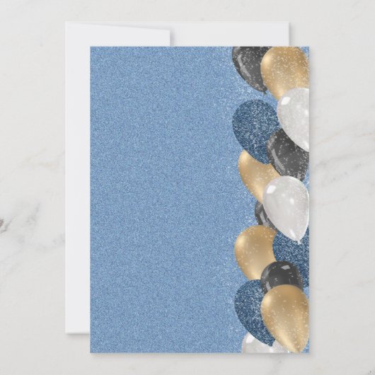 Denim Diamonds Bling Balloons Arch Birthday Party Kaart (Achterkant)